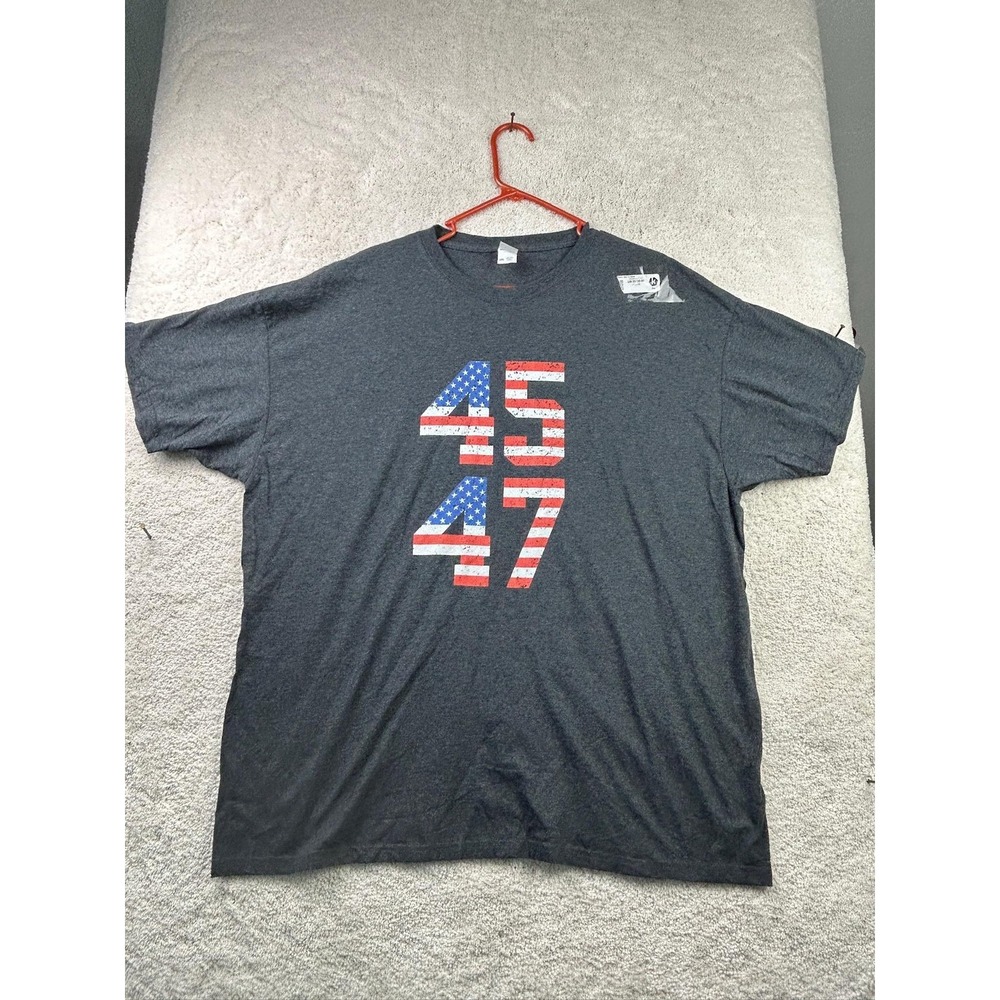 Fruit of the Loom Shirt Mens 2XL Black 45 47 American Flag Graphic USA Tee‎